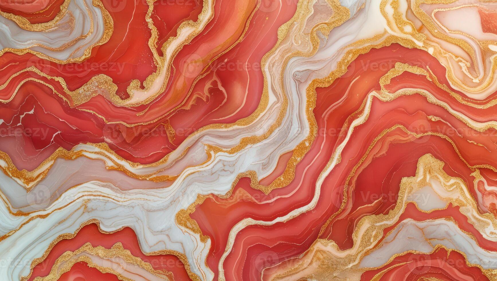 Breccia Aurora marble texture background with coral and cream warm patterns in a luxurious design. photo
