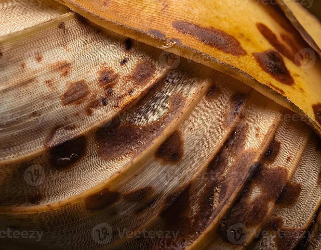 Macro Shot of Yellow Banana Peel with Subtle Brown Blemishes photo