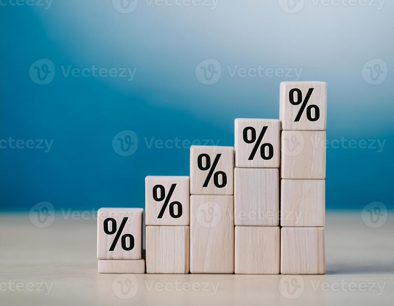 Rising Mortgage Rates Illustrated with Wooden Blocks and Graph photo