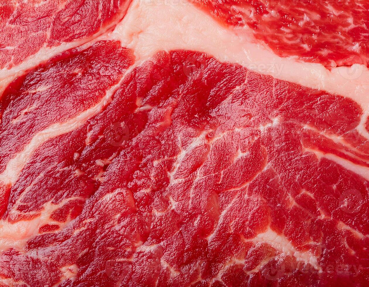 High-Resolution Texture of Fresh Raw Beef with Marbling photo
