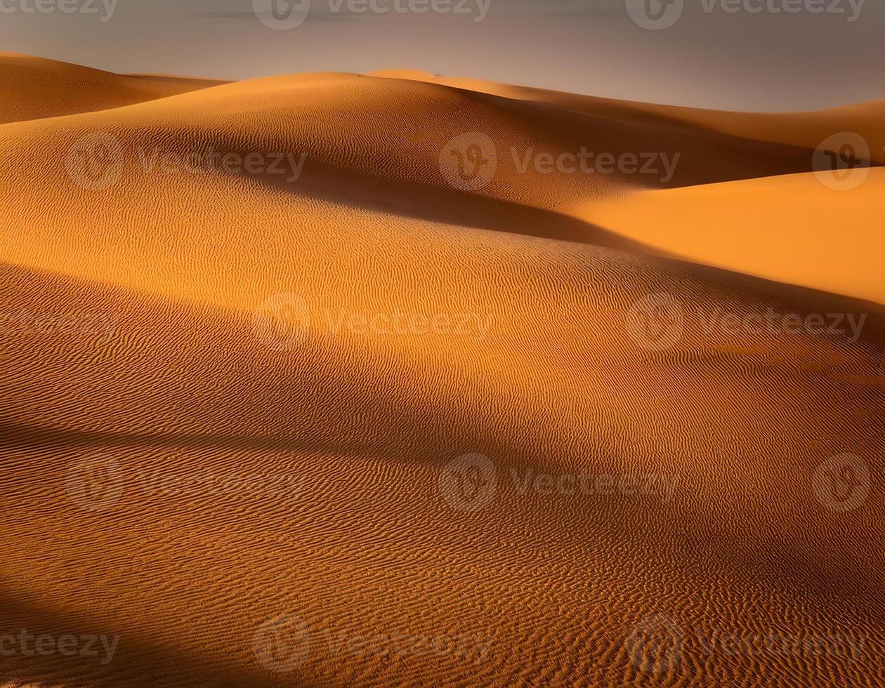 Mesmerizing Desert Landscape with Flowing Dunes and Play of Light photo