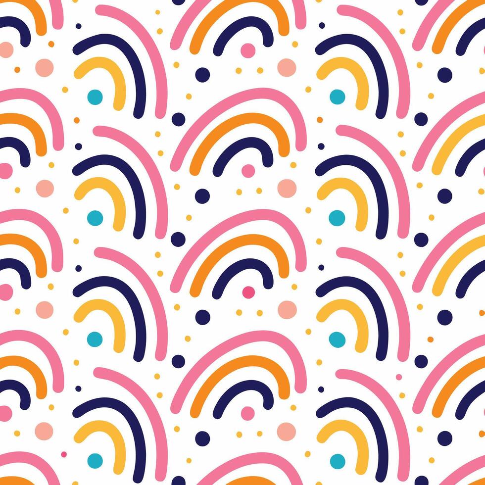 Colorful abstract rainbow pattern with scattered circles vector
