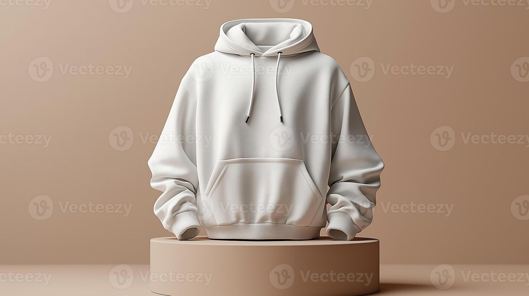 mockup 3d white female hoodie photo