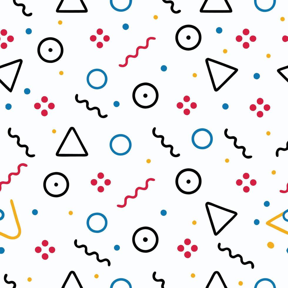 seamless pattern with white background geometric shapes and circles vector