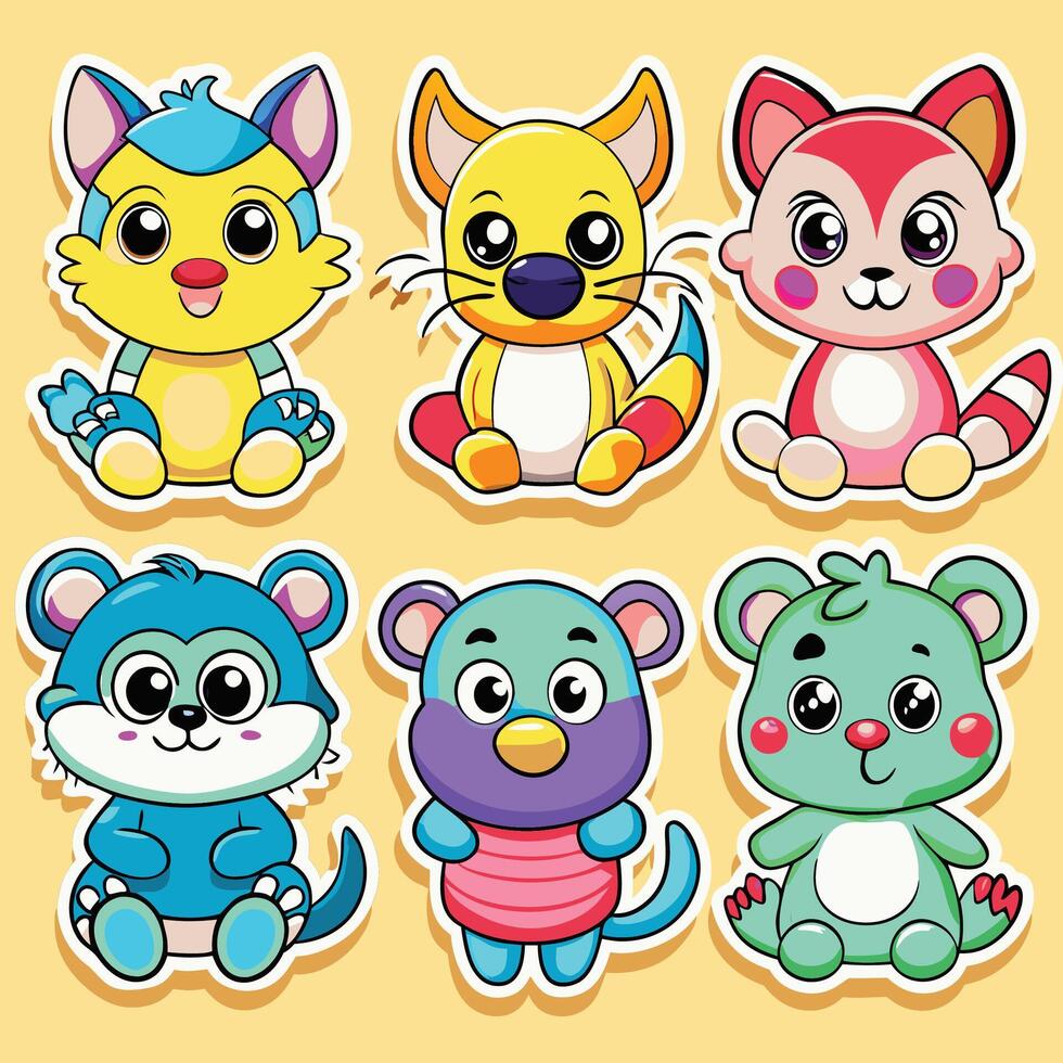 Cute cartoon animals vector