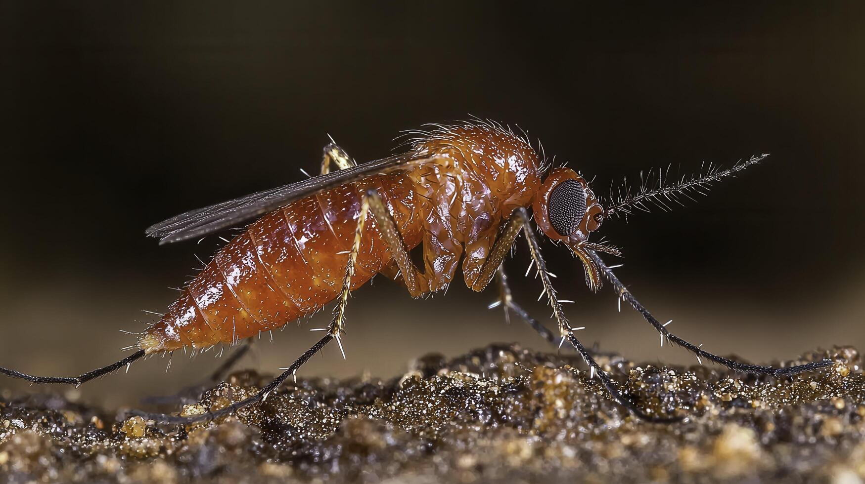 Close-up of Aedes Aegypti Mosquito Carrying Zika Virus in Low Resolution photo