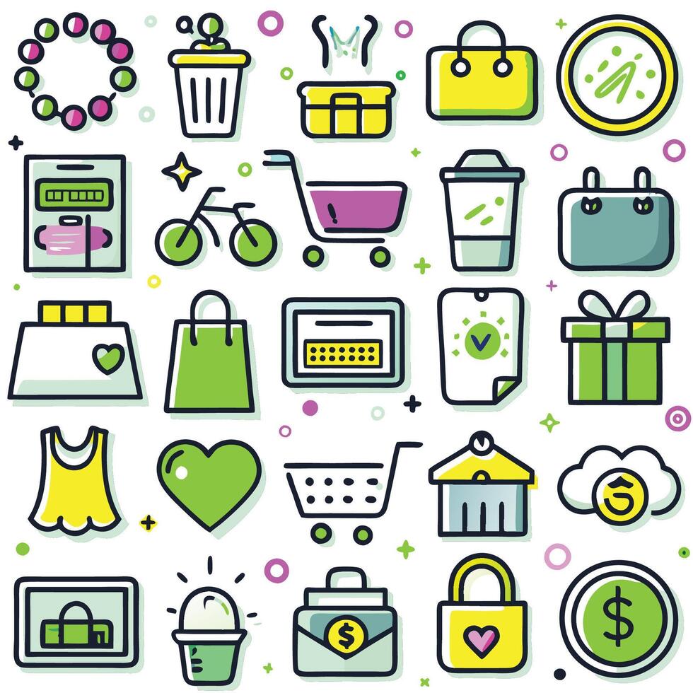 E-commerce and Financial Icons vector