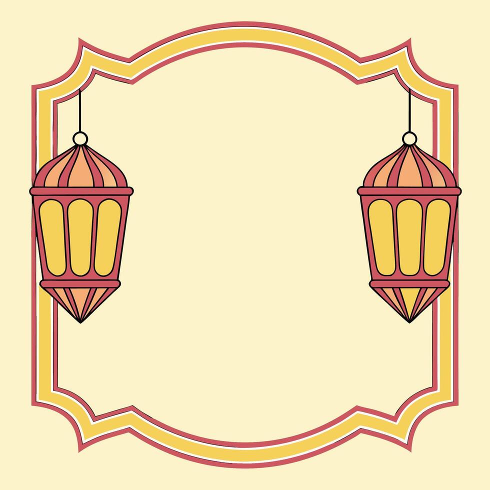 ramadan lantern frame frame with space for text vector