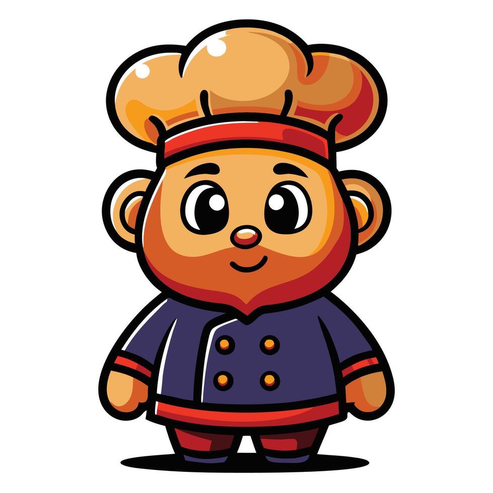 Cute chef cartoon character vector
