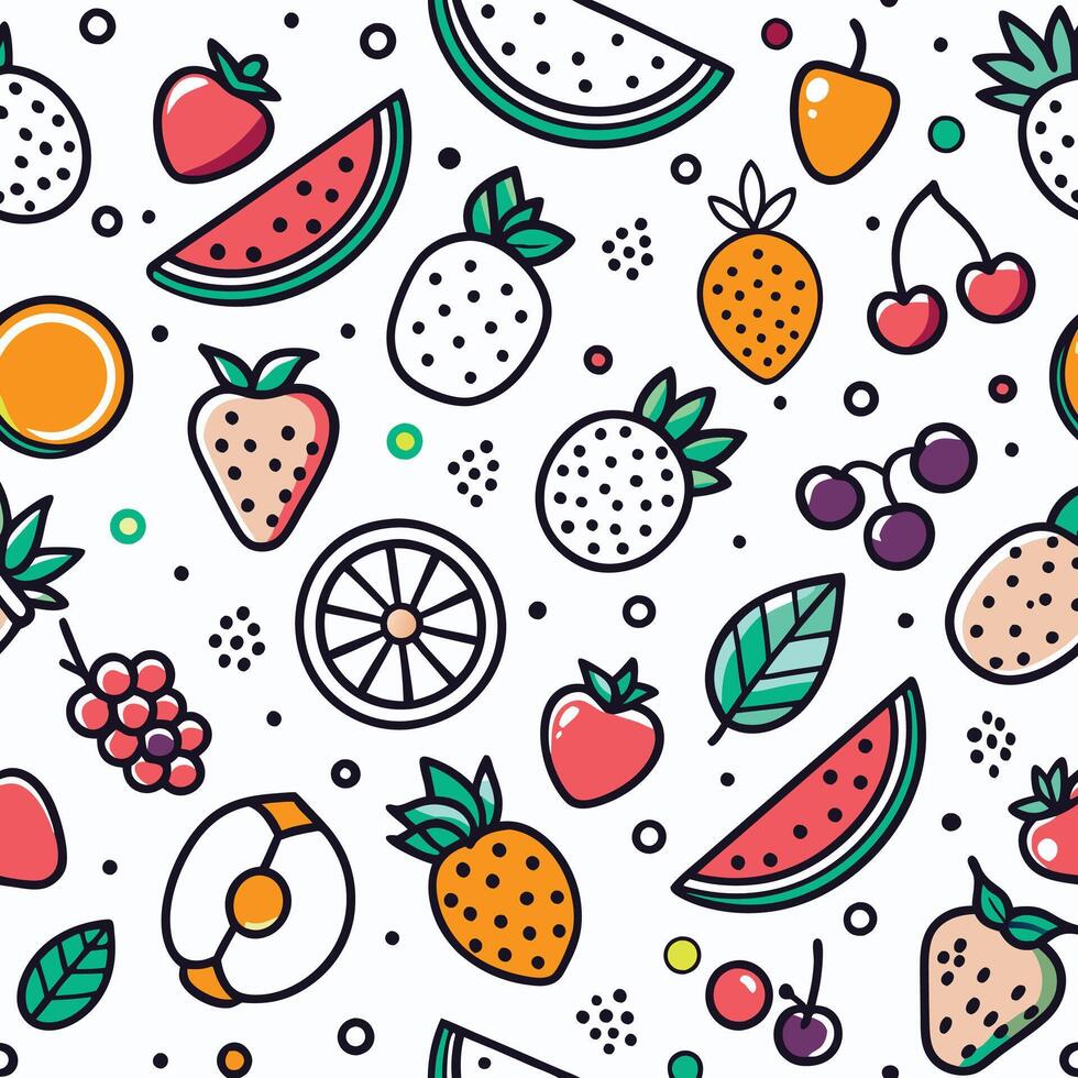 Fun Fruit Pattern vector
