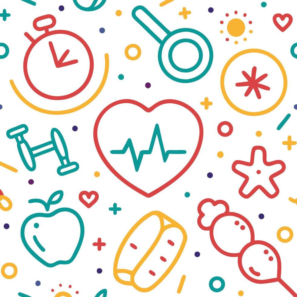 Healthy Lifestyle Pattern vector