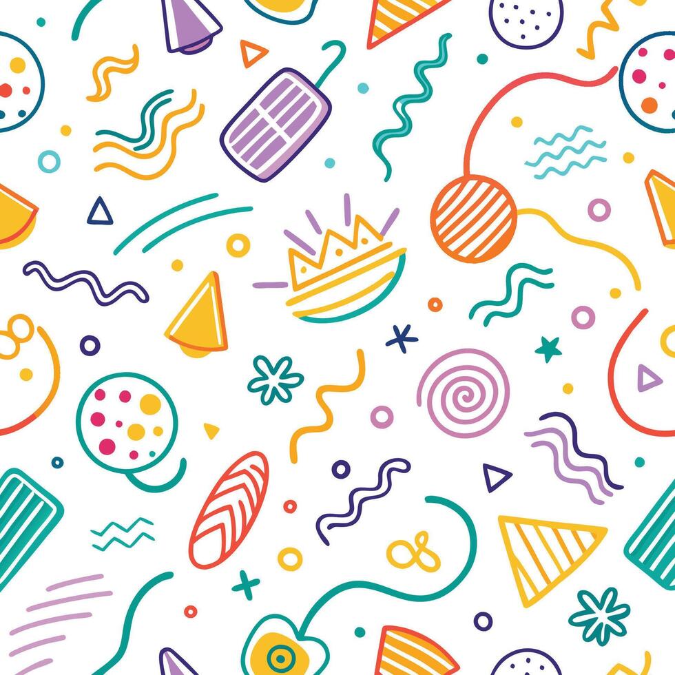 Abstract Pattern with Geometric Shapes and Organic Forms vector