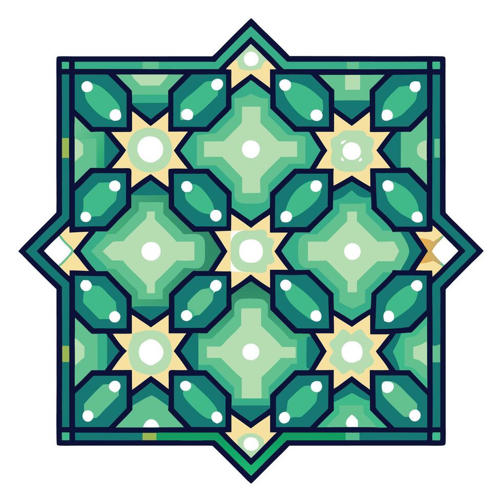 Geometric Emerald Tile Design vector