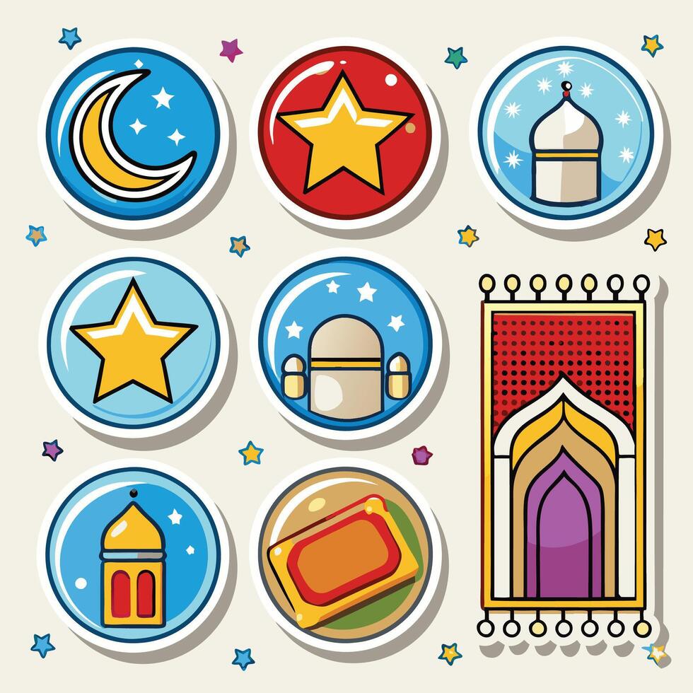 Islamic Religious Symbols background vector