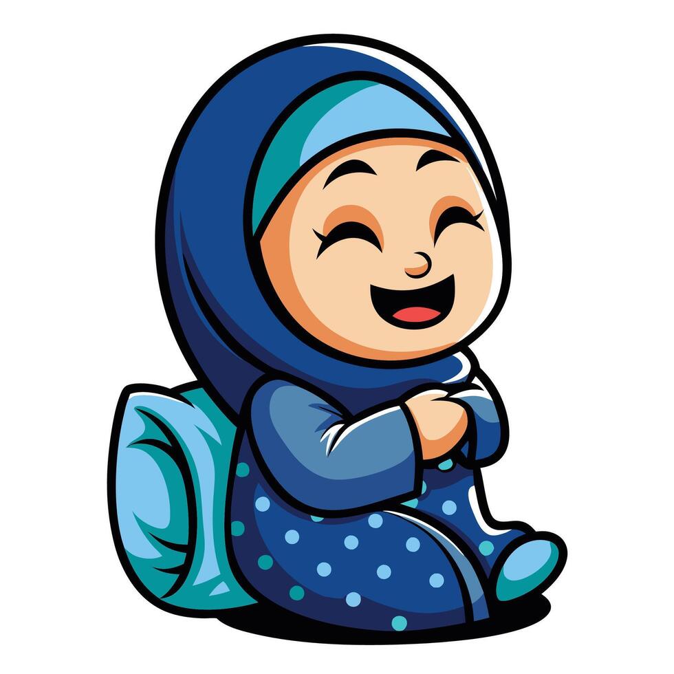Joyful girl in hijab vector