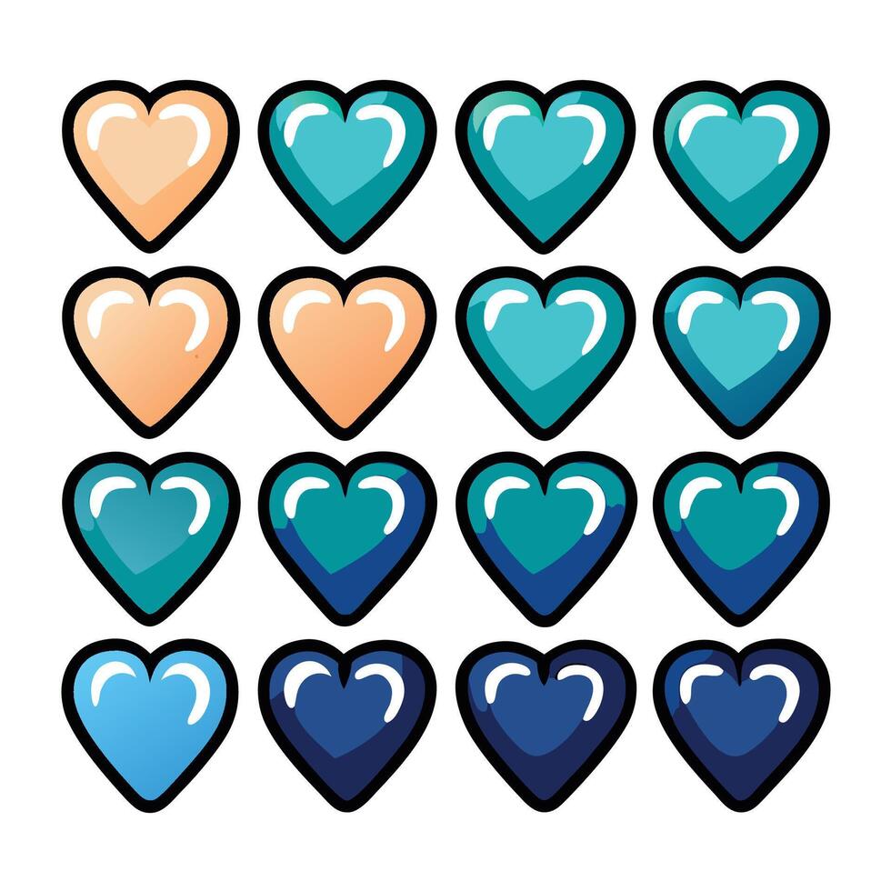 Gradient Heart Icons vector