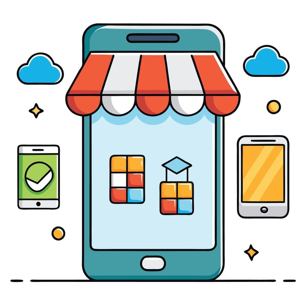 Mobile App Store vector