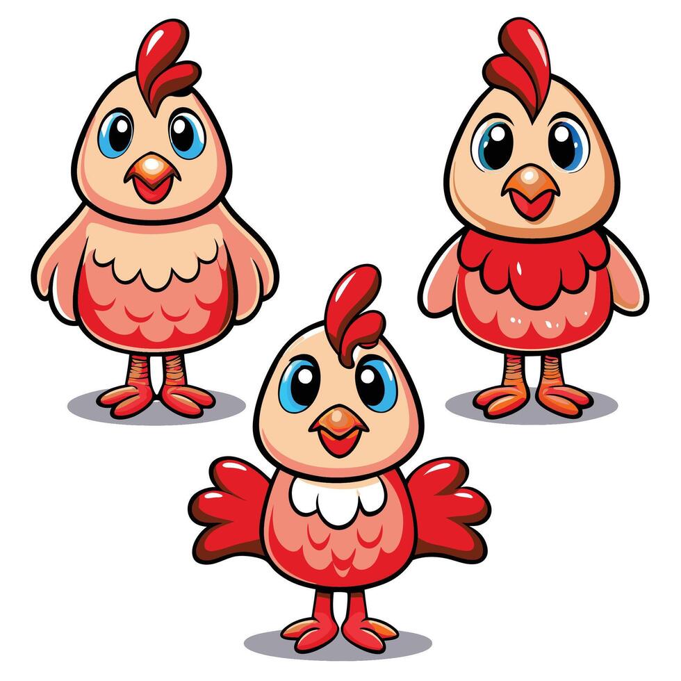 cartoon chicken illustration , vector