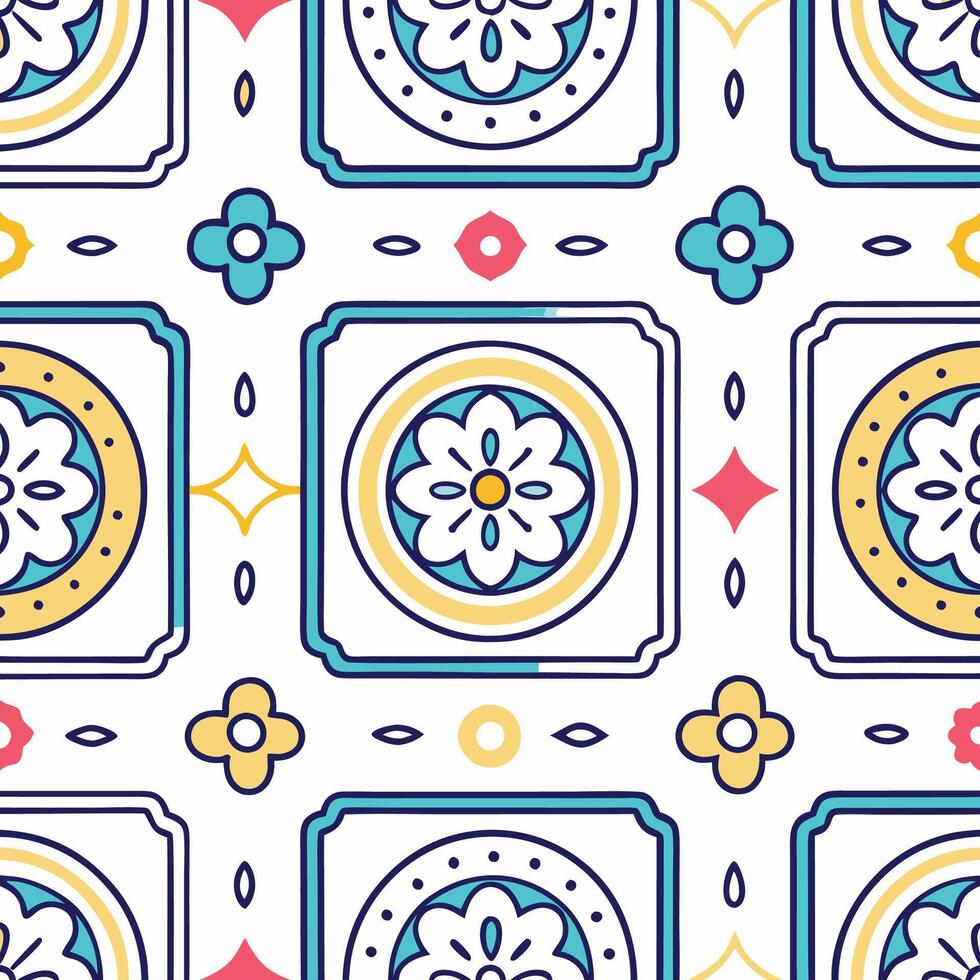 Decorative Floral Tile Pattern vector
