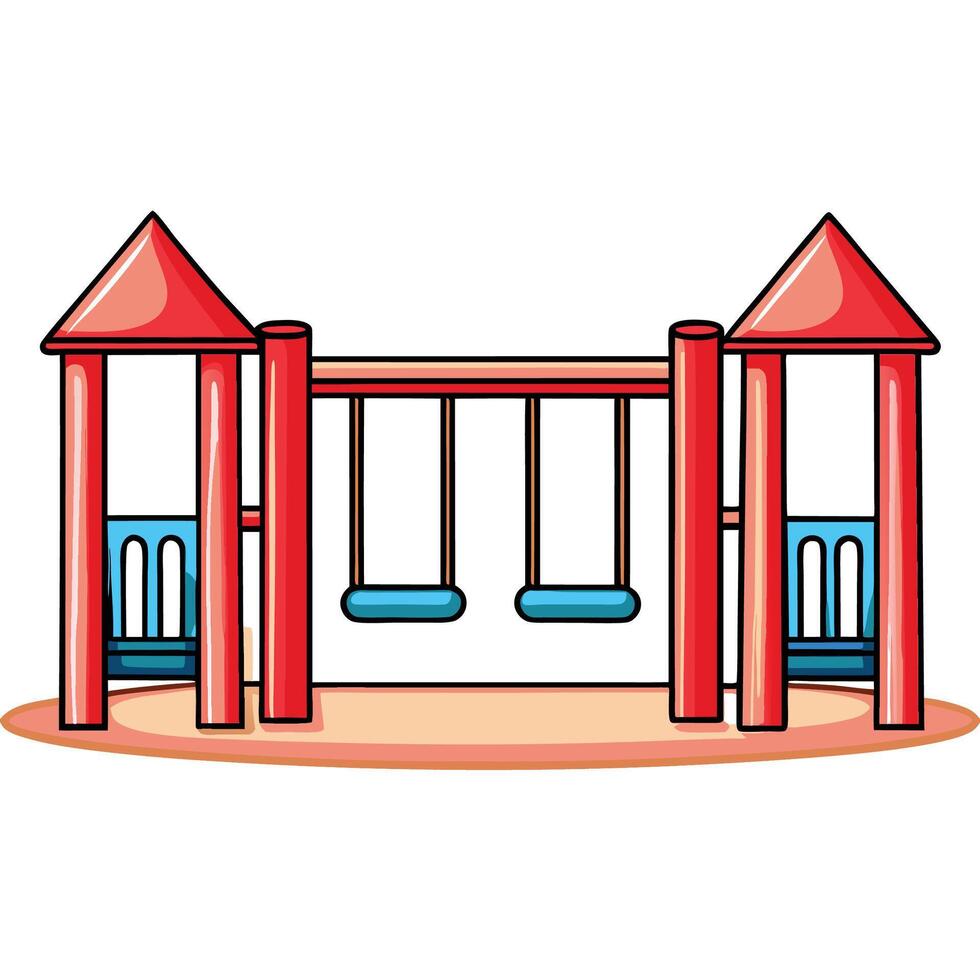 playground with swings and swings vector