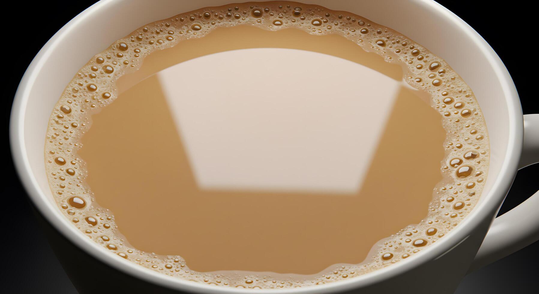 Aromatic Cup of Creamy Tea Close-Up View of a Warm Beverage in a White Mug photo