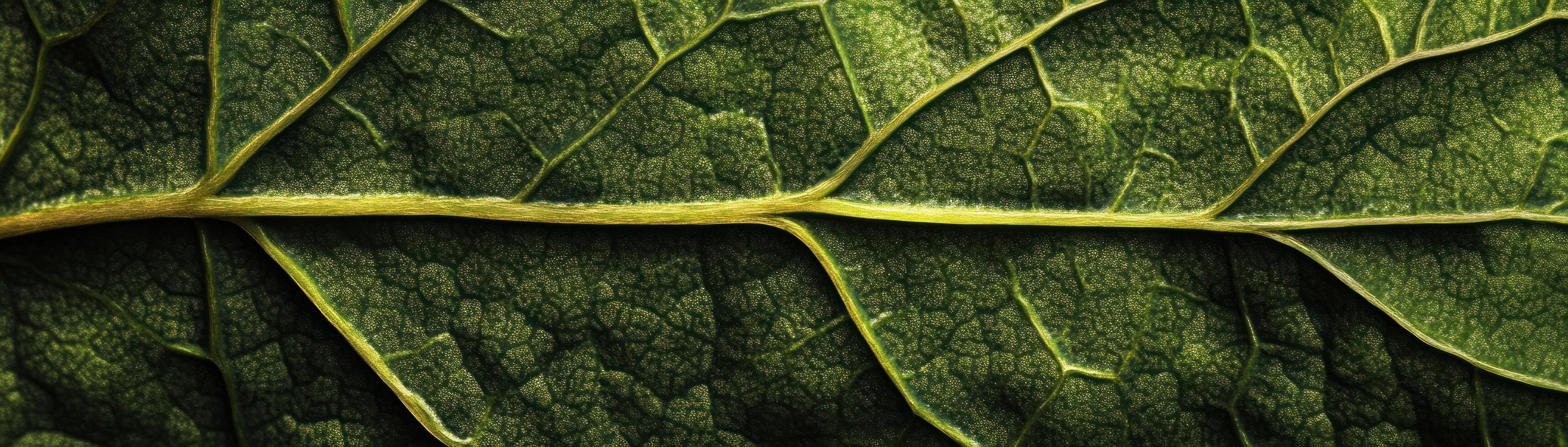 Close-up of a Green Leaf with Visible Veins and Texture photo