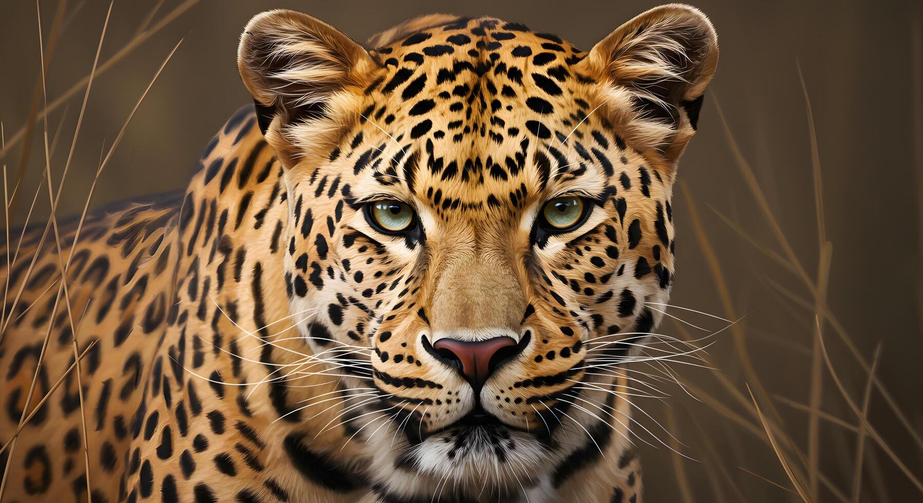 Magnificent Leopard Portrait A Close-Up of a Wild Cat in its Natural Habitat photo