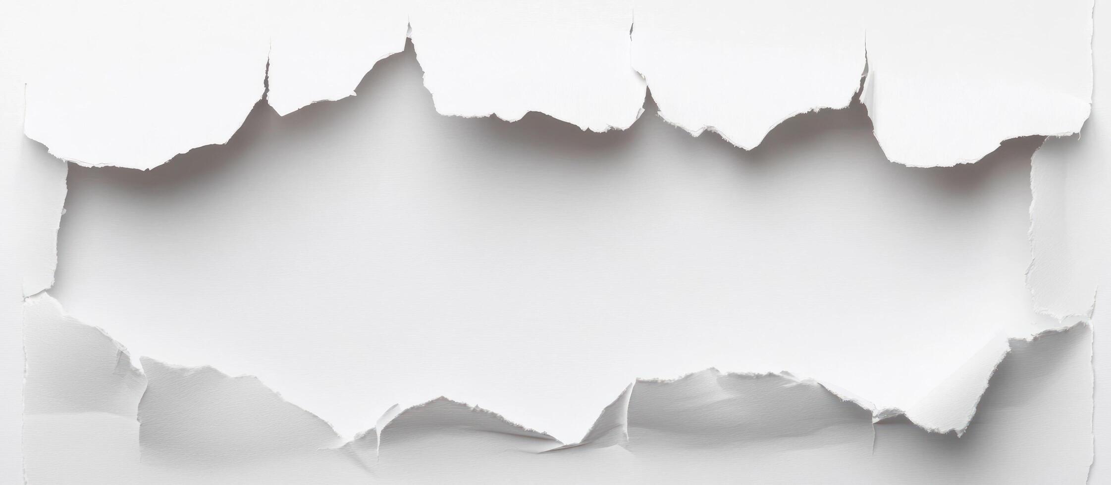 Torn White Paper with a Rectangular Opening photo