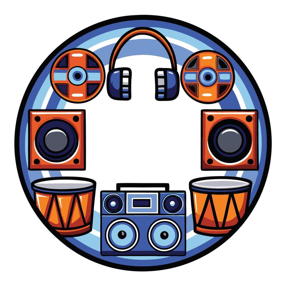 Colorful Audio Visual Instruments vector