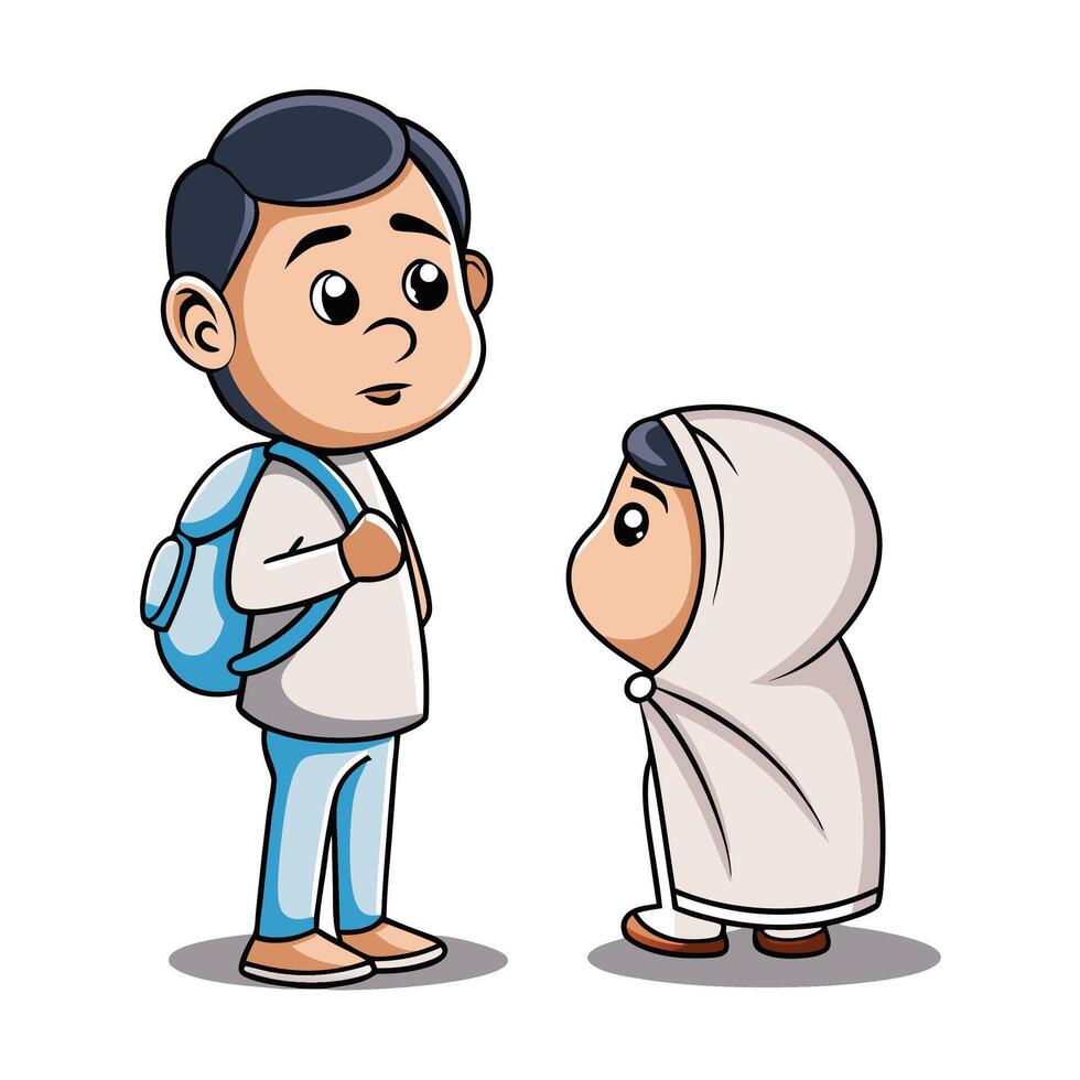 Father and daughter, respectful conversation vector
