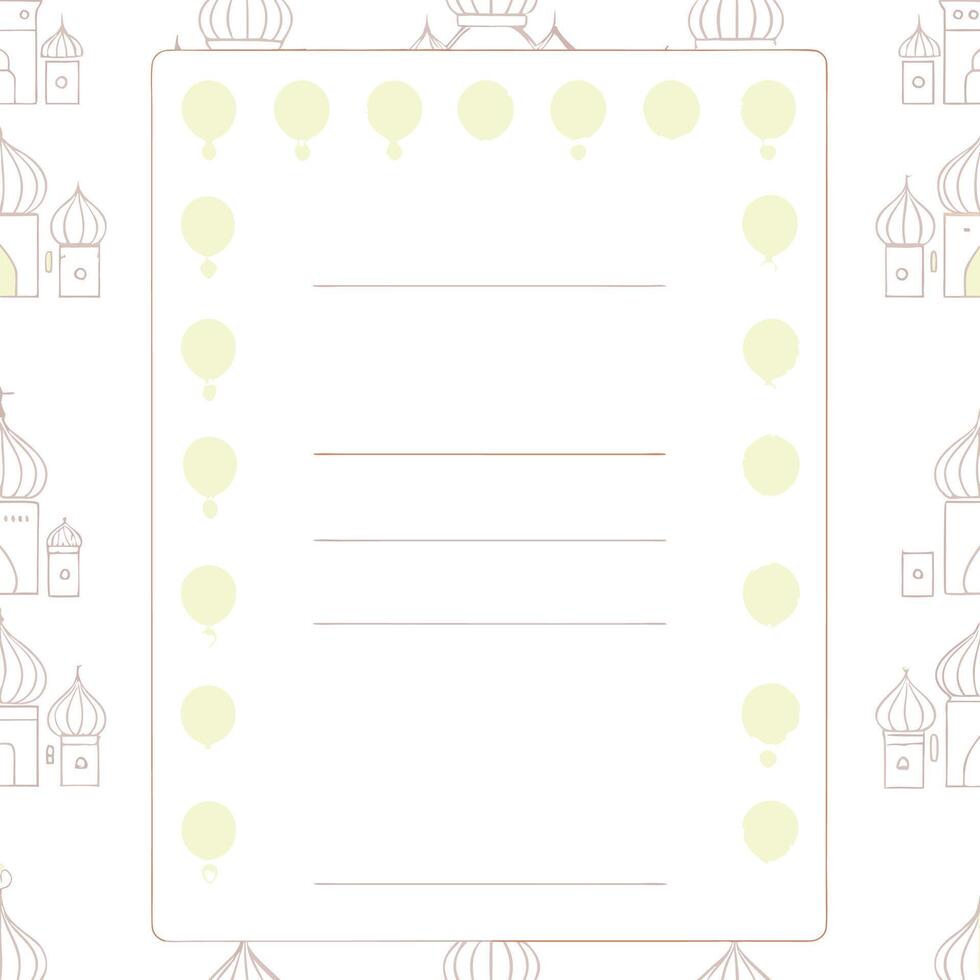 Blank schedule with decorative elements vector