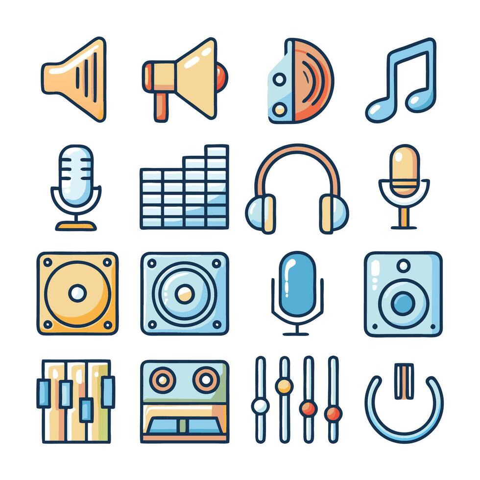 Audio Visual Equipment Icons vector
