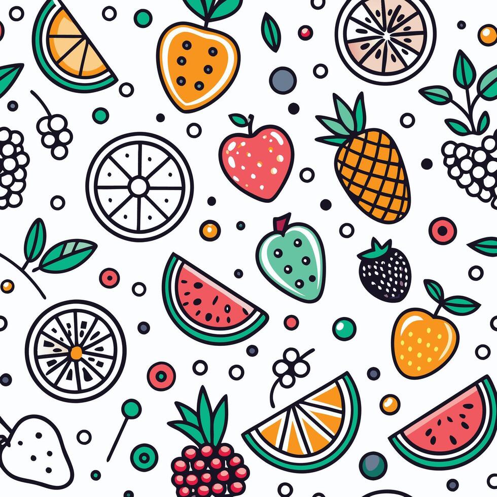 Colorful Fruit Pattern vector