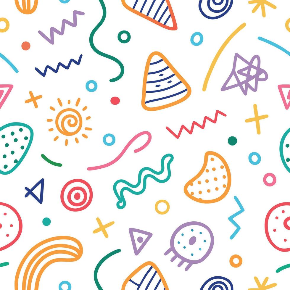 Colorful Abstract Hand-Drawn Pattern vector