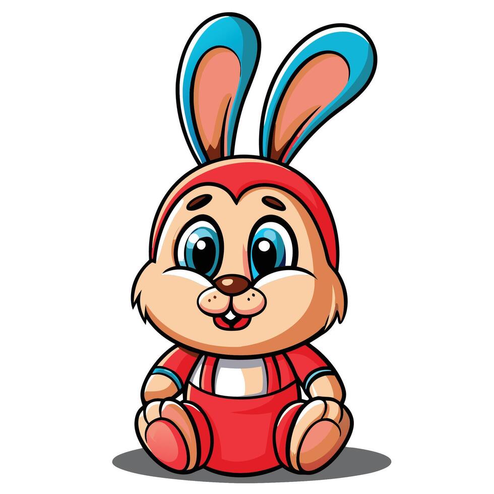 Cute cartoon rabbit sitting vector