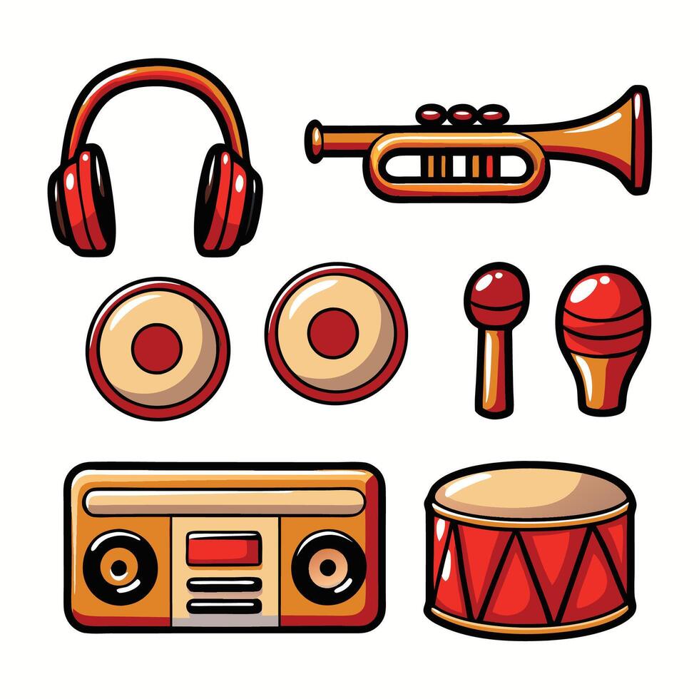 Retro Musical Instruments vector