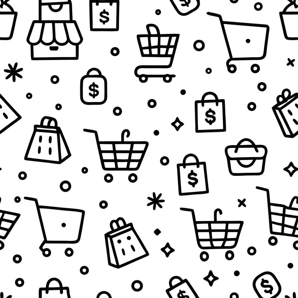Cute Shopping Pattern background vector
