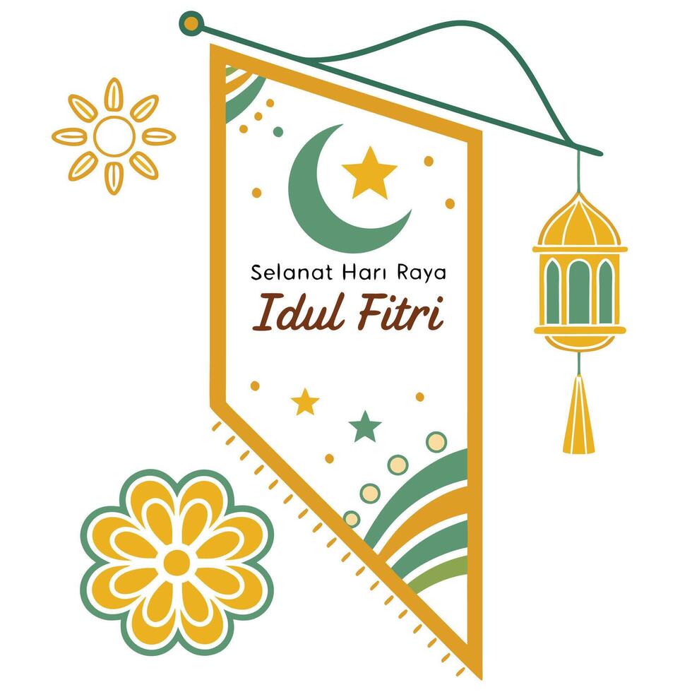 Festive banner for Eidul Fitri celebration vector