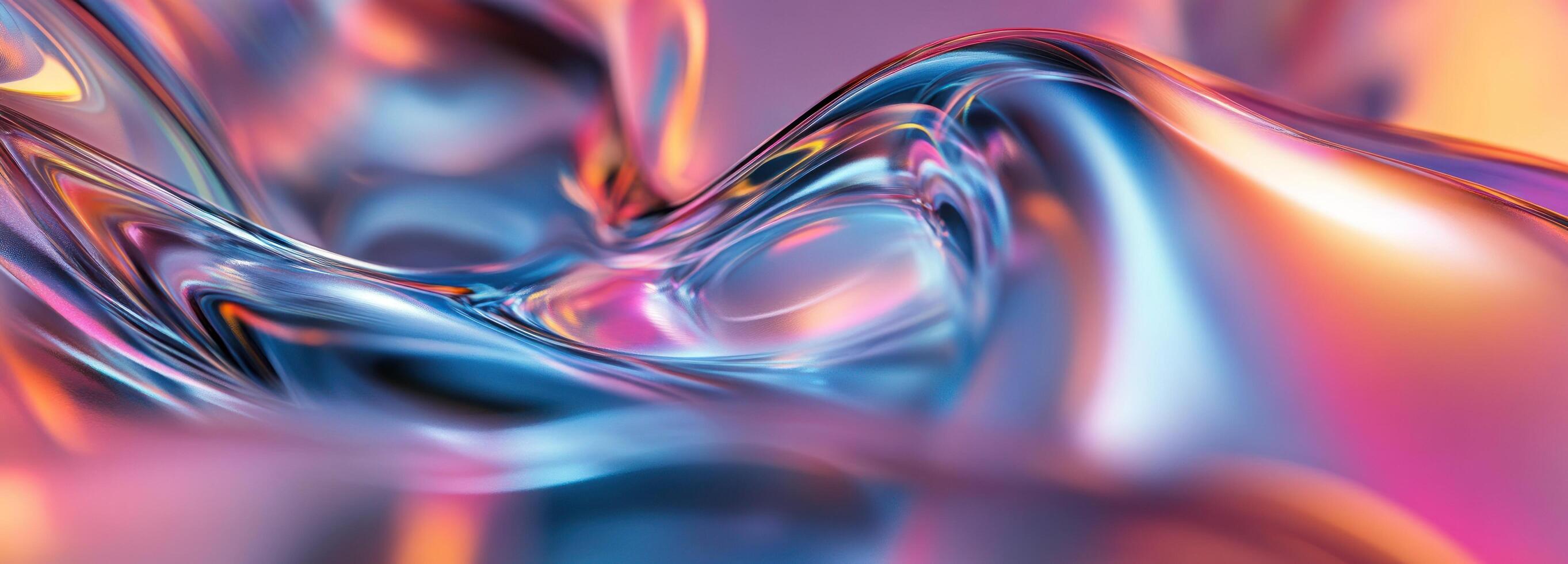 Abstract Metallic Surface with Colorful Iridescent Sheen photo