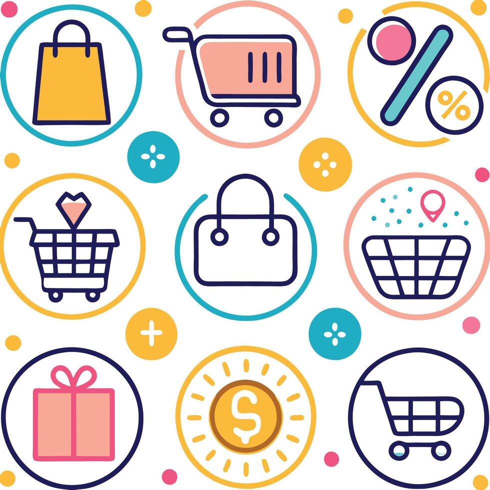 Retail Icons ON A WHITE BACKGROUND vector