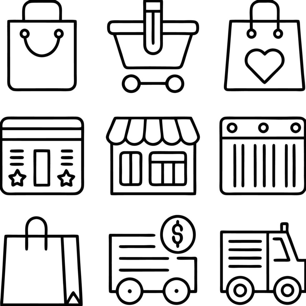 Retail and e-commerce icons vector