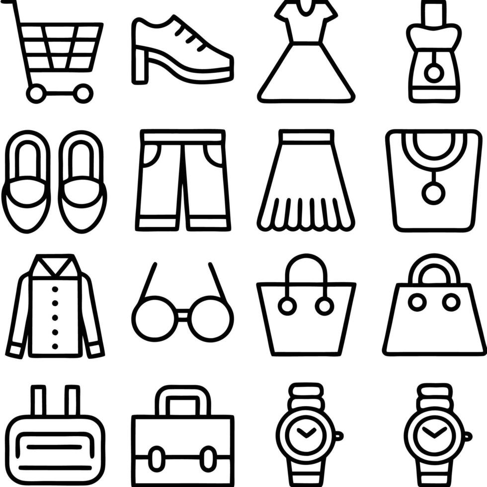 Shopping and Fashion Icons vector