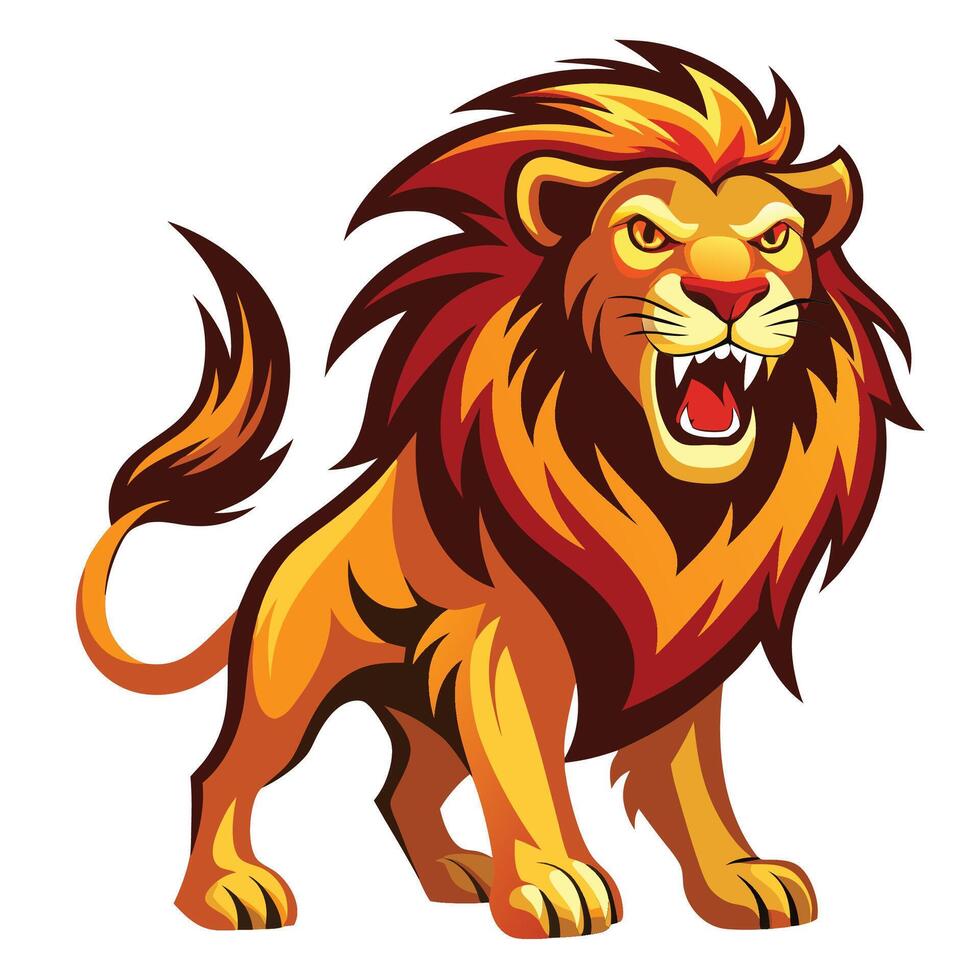Fierce lion illustration vector
