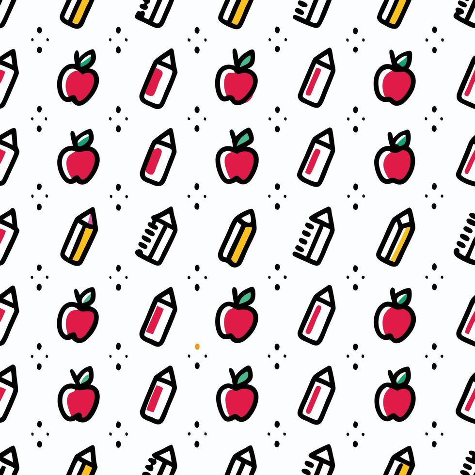 Back-to-School Pattern background , vector