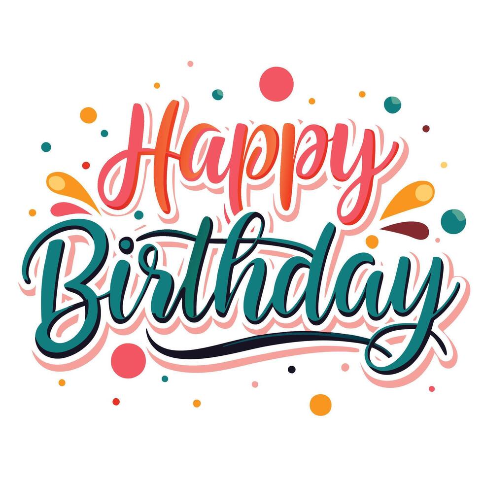 happy birthday lettering design background illustration vector