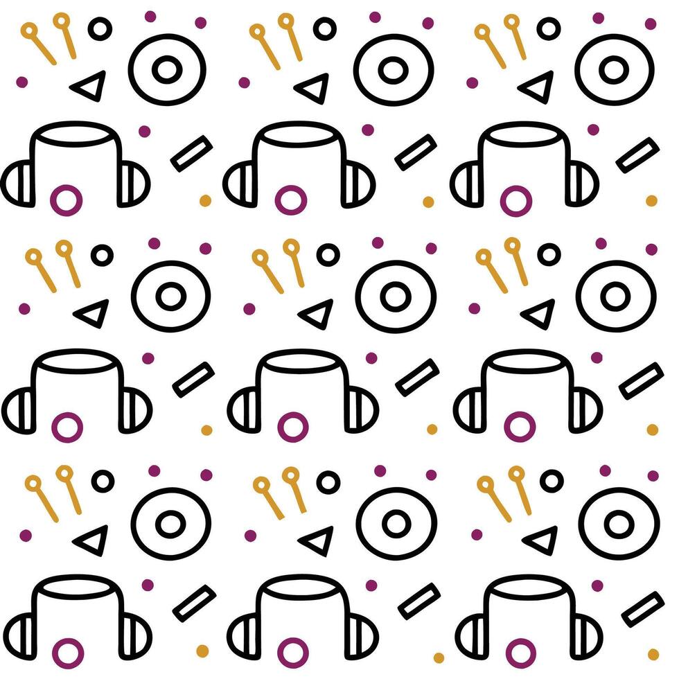 Abstract Headphones Pattern vector