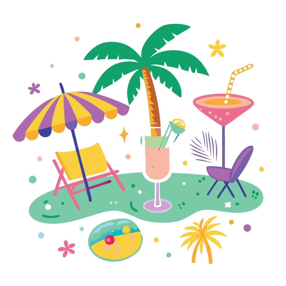 Summertime Beach Vibes vector