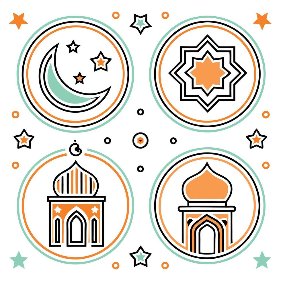 Islamic Design Elements vector
