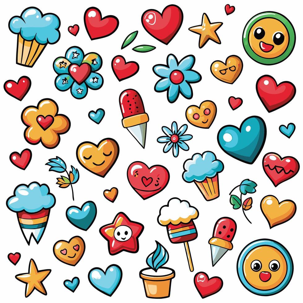 Cute Cartoon Design Elements vector