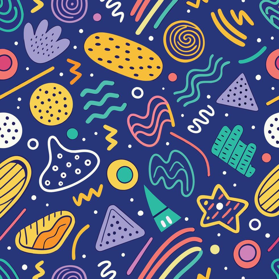 seamless pattern with , colorful shapes lines vector
